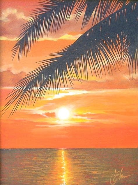 Items similar to SUNSET BEACH Original Acrylic Painting by Jack Schaar ...