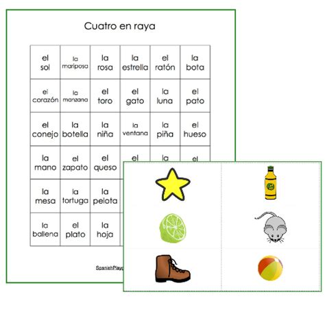 Spanish Vocabulary Review Games: Connect 4 - Spanish Playground