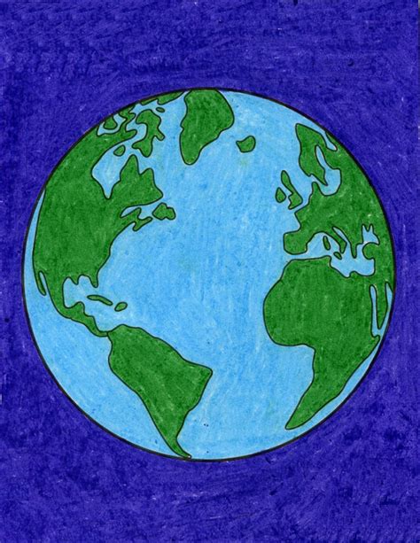 Earth Easy Drawing - Easy To Draw Earth Pictures - The Earth Images ...