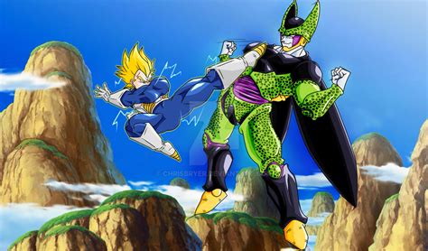 Commission - Vegeta Vs Cell by ChrisBryer on DeviantArt