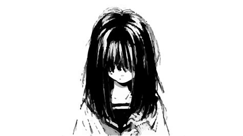 Sad Anime Girl Black and White Wallpapers - Top Free Sad Anime Girl ...