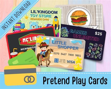 Pretend Play Cards for Kids Fake Credit Cards for Kids - Etsy