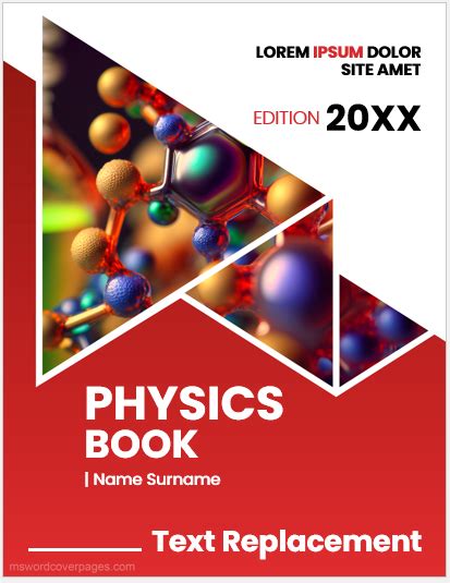 Physics book cover page template | MS Word Cover Page Templates