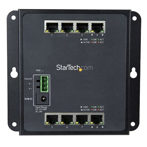 StarTech 8-Port Gigabit Ethernet Switch Wall Mount With Front Access