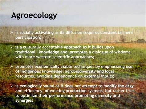 Agroecology: Principles and Practices