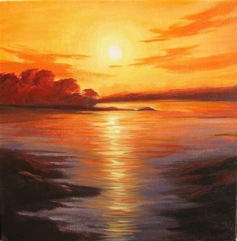 Sunset or sunrise? | Sunrise painting, Painting, Moon painting