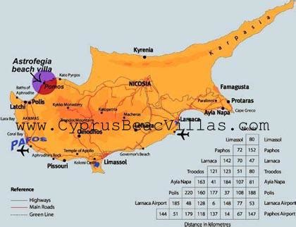 Beaches Cyprus Map