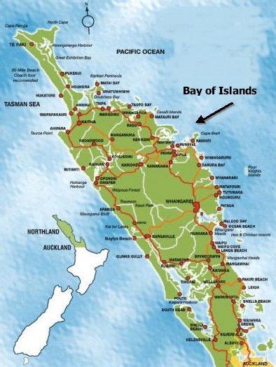 Bay Of Islands Nz Map - Maggy Rosette