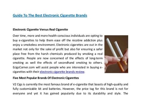 Electronic cigarette brands review