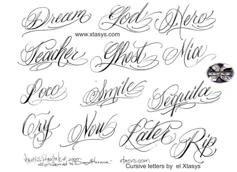 Lettering Tattoo Cursive - Printable Calendars AT A GLANCE