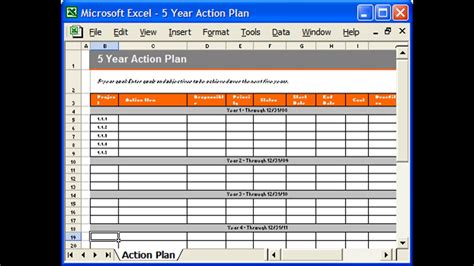 Action Plan Template Excel