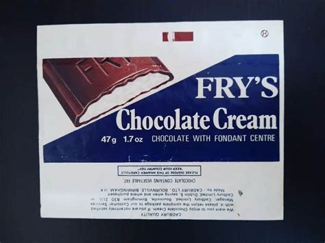 Fry’s Chocolate Cream - A Dark Chocolate With Fondant Center - Snack ...