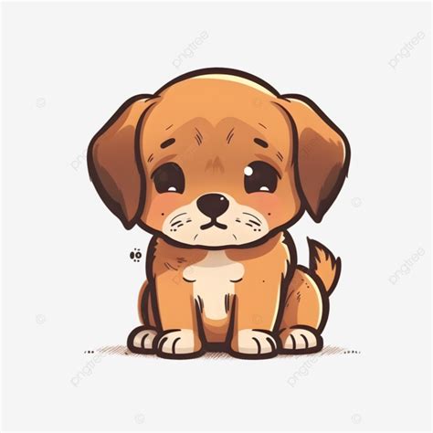 Sticker Dog Cartoon Illustration Sad Puppy, Dog Clipart, Cartoon ...