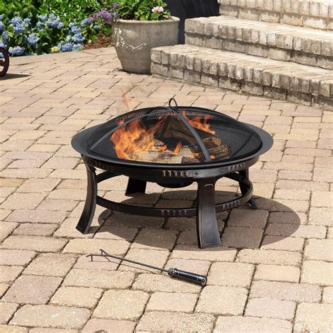 Pleasant Hearth Bronze Finish 30 Inch Wood Burning Brant Fire Pit ...