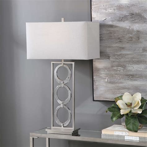 31.75" Modern Table Lamp with Gray Rectangle Drum Shade - Walmart.com ...