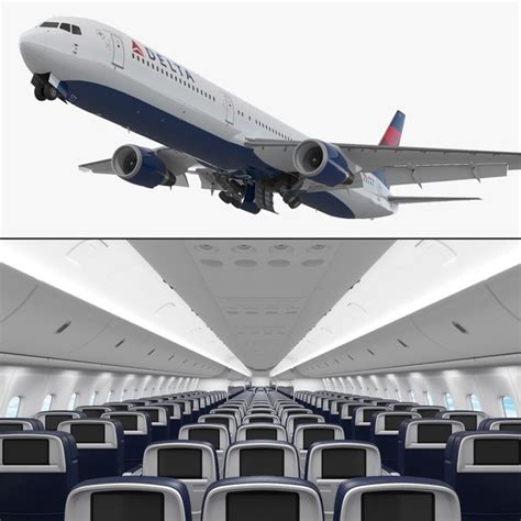 Modello 3D Boeing 767-400 Con Interni Delta Air Lines TurboSquid ...