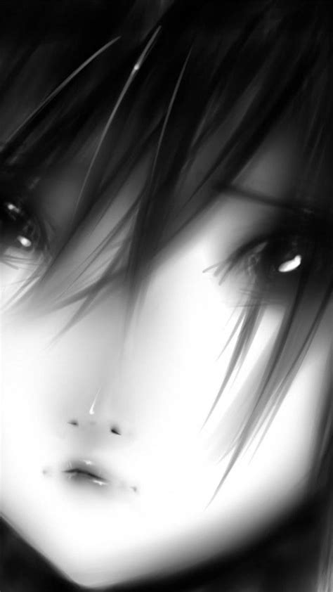 [100+] Sad Anime Girl Black And White Wallpapers | Wallpapers.com