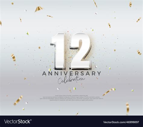 Modern 12th anniversary design premium Royalty Free Vector