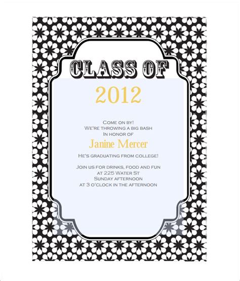 Graduation Invitation Templates Microsoft Word - Cardtemplate.my.id