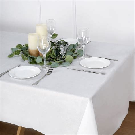 50"x108" White Airlaid Paper Tablecloth, Soft Linen-Feel Disposable ...