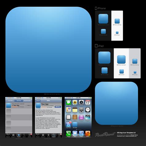 18 IOS App Icon Template PSD Images - iOS 8 App Icon Template, Blank ...