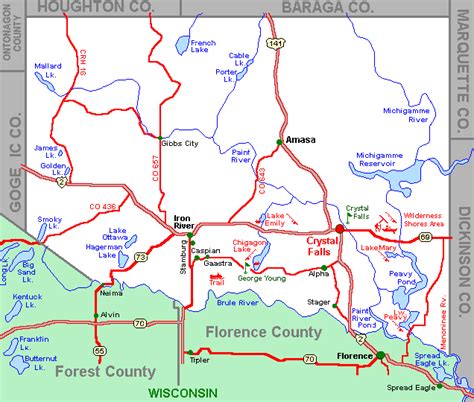 Iron County Michigan Map - Map Of West