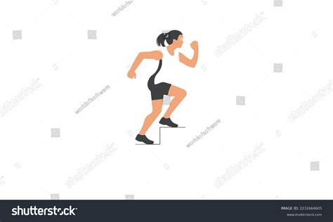 Runner Running Marathon Black Silhouette Vector Stock Vector (Royalty ...