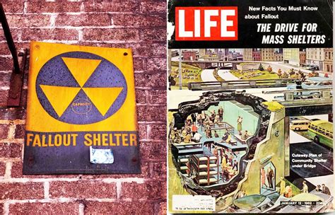 Nuclear fallout shelter signs in the 1950's - historyjnr