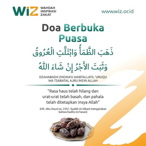 Doa Ketika Berbuka Puasa – WAHDAH INSPIRASI ZAKAT