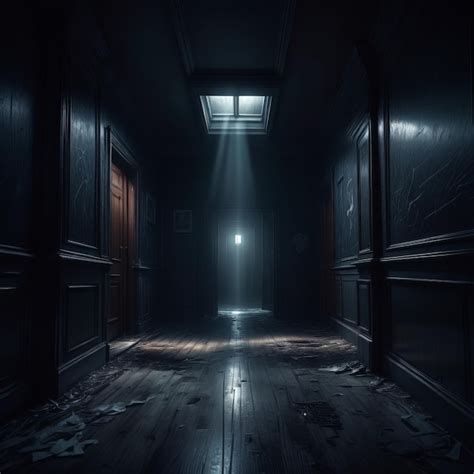 Premium AI Image | dark empty room with wooden floor old dark horror ...