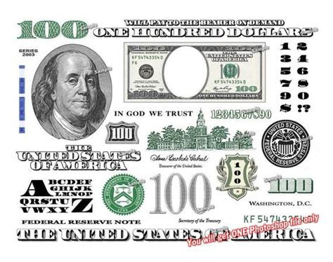 Hundred Dollar Bill Design Images Photoshop Transparent File - Etsy in ...