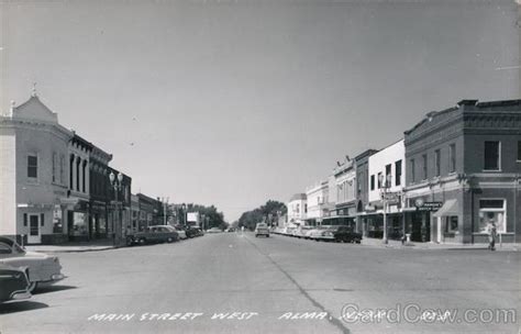 Main Street West Alma, NE Postcard