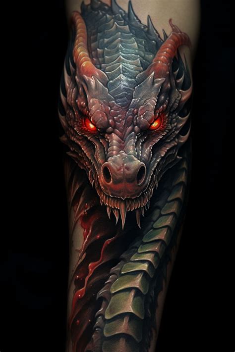 Fake Dragon Sleeve Tattoo Stickers Adults for Women Temporary Neck Long ...