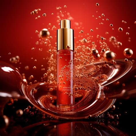 Premium AI Image | A red perfume bottle photography