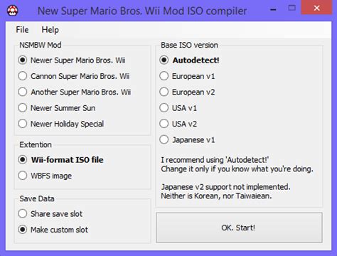 New Super Mario Bros. Wii Mod Compiler - GameBrew