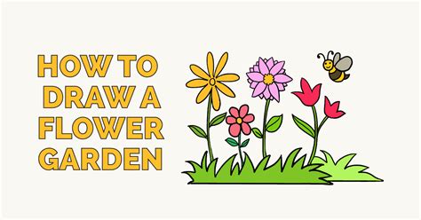 How to Draw a Flower Garden - Really Easy Drawing Tutorial