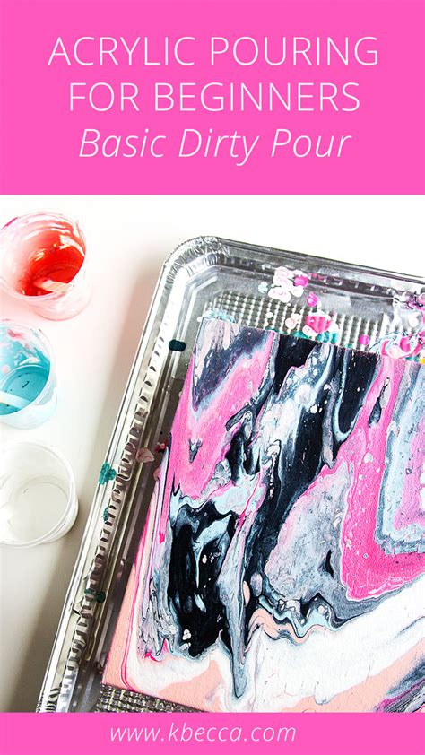 Acrylic Pour Painting for Beginners, Basic Dirty Pour Tutorial (Video)