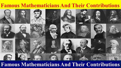 Famous Mathematicians and their contributions in the world !! Great ...