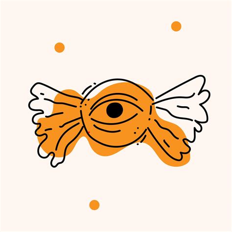 Halloween candy eye sticker illustration with outline 12252757 Vector ...