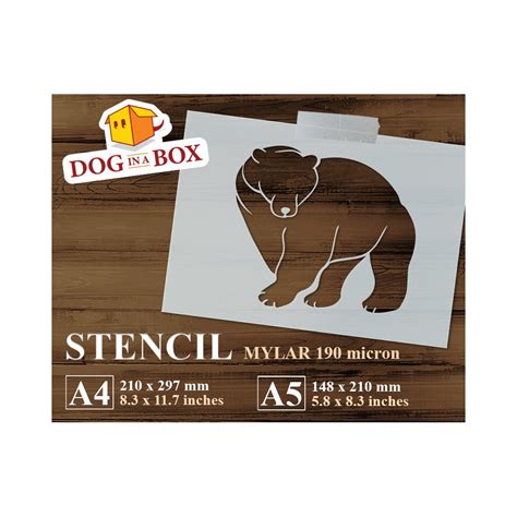 Bear stencil n.6 - Reusable wild bear stencil for wood signs and wall decor