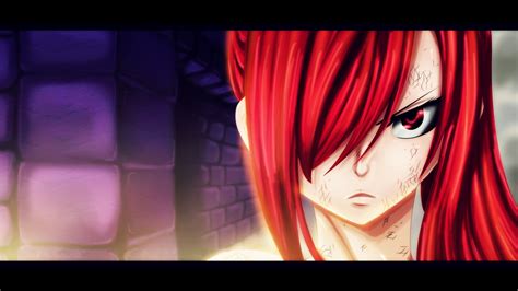 Erza Scarlet Eyes Erza is a young woman who has long scarlet hair and ...