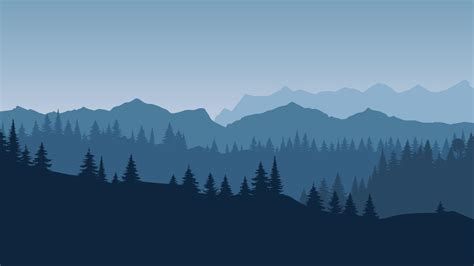 Beautiful forest panoramic. Realistic wanderlust vector background ...