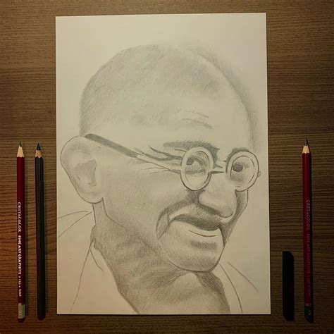 Mahatma Gandhi Pencil Sketch, Drawing, Realistic Art | iletisim.akdeniz ...