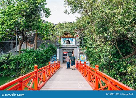 Den Ngoc Son Temple and Bridge in Hanoi, Vietnam Editorial Stock Image ...