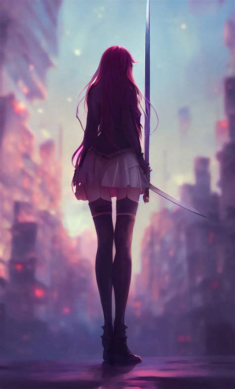 1280x2120 Anime Girl With Swords iPhone 6+ ,HD 4k Wallpapers,Images ...