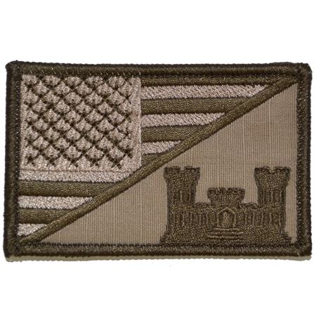 Army Engineer Castle USA Flag - 2.25x3.5 Patch