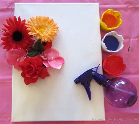 Learn with Play at Home: Flower Stencil Spray Painting