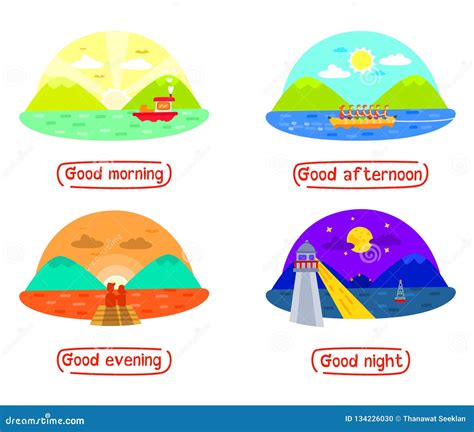 Morning Afternoon Evening Night Stock Illustrations – 5,124 Morning ...