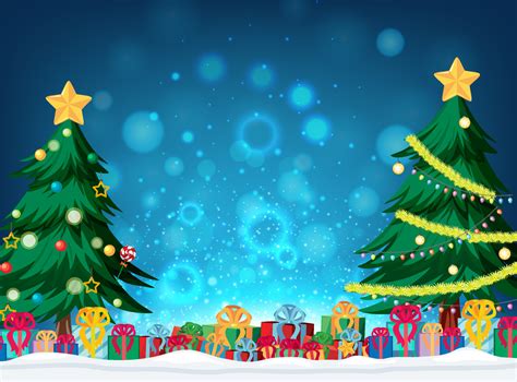 Christmas background with tree and gift boxes 4195783 Vector Art at ...