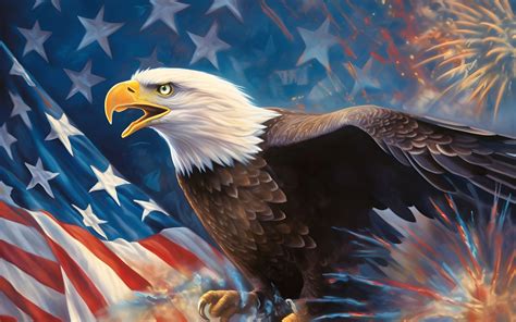 Bald eagle Wallpaper 4K, Independence Day, 4th of July